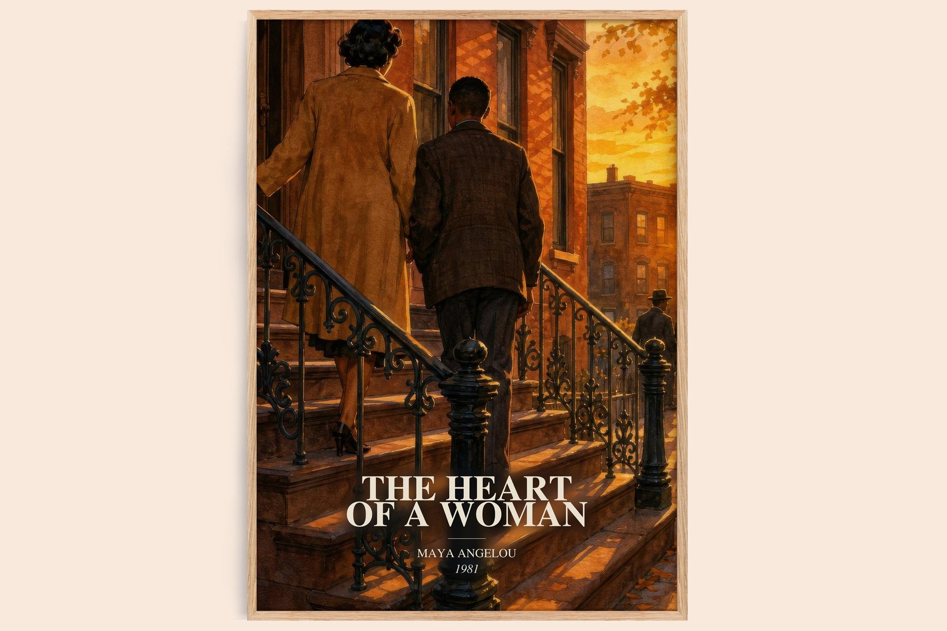 The Heart Of A Woman watercolour book poster by Maya Angelou – framed literary art print