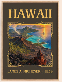 Hawaii Classic Book Art Print by James A. Michener – book poster