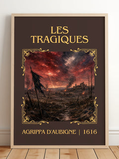Les Tragiques Classic Book Art Print by Agrippa d'Aubigné – framed print leaning on a wooden floor
