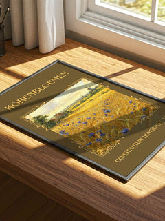 Korenbloemen Classic Book Art Print by Constantijn Huygens – print on a sunlit desk