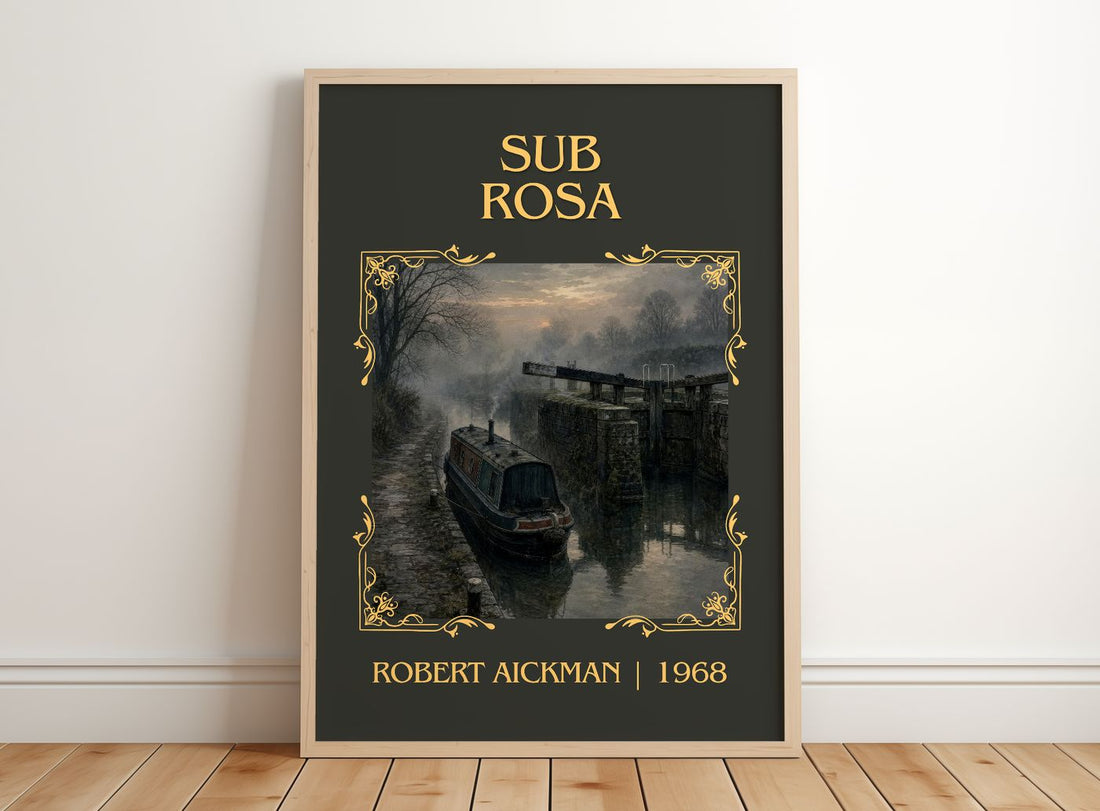 Sub Rosa Classic Book Art Print by Robert Aickman – framed print leaning on a wooden floor