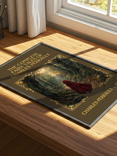 The Complete Fairy Tales of Charles Perrault Classic Book Art Print by Charles Perrault – print on a sunlit desk