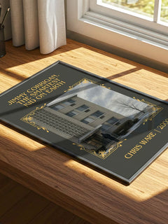 Jimmy Corrigan, the Smartest Kid on Earth Classic Book Art Print by Chris Ware – print on a sunlit desk