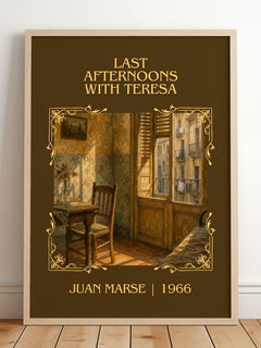 Last Afternoons With Teresa Classic Book Art Print by Juan Marsé – framed print leaning on a wooden floor