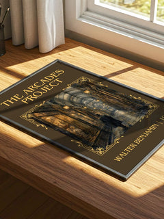 The Arcades Project Classic Book Art Print by Walter Benjamin – print on a sunlit desk