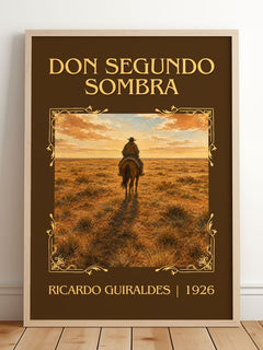 Don Segundo Sombra Classic Book Art Print by Ricardo Güiraldes – framed print leaning on a wooden floor