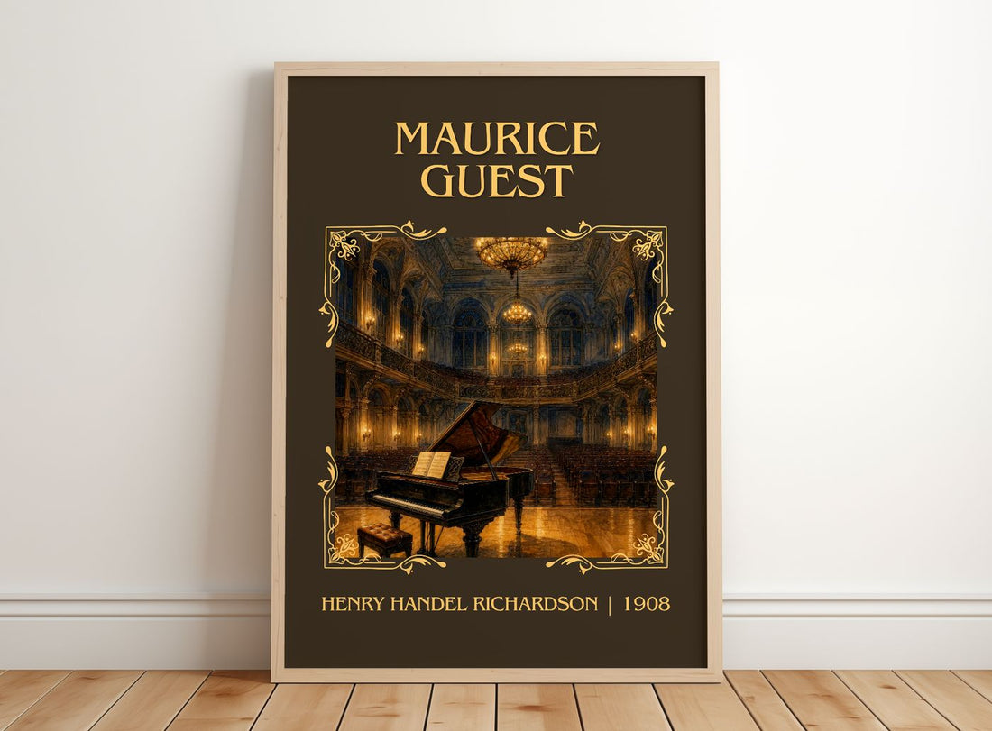 Maurice Guest Classic Book Art Print by Henry Handel Richardson – framed print leaning on a wooden floor