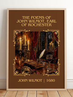 The Poems Of John Wilmot, Earl Of Rochester Classic Book Art Print by John Wilmot – framed print leaning on a wooden floor