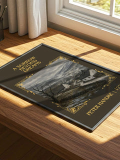 A Sorrow Beyond Dreams Classic Book Art Print by Peter Handke – print on a sunlit desk