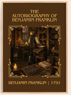 The Autobiography of Benjamin Franklin Classic Book Art Print by Benjamin Franklin – book poster