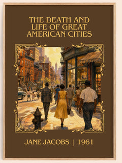 The Death and Life of Great American Cities Classic Book Art Print by Jane Jacobs – book poster
