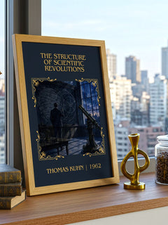 Structure of Scientific Revolutions Classic Book Art Print by T. Kuhn – framed print on a city-view windowsill