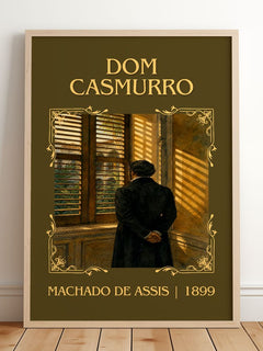 Dom Casmurro Classic Book Art Print by Machado de Assis – framed print leaning on a wooden floor
