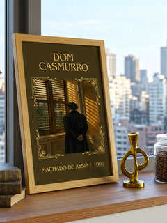 Dom Casmurro Classic Book Art Print by Machado de Assis – framed print on a city-view windowsill