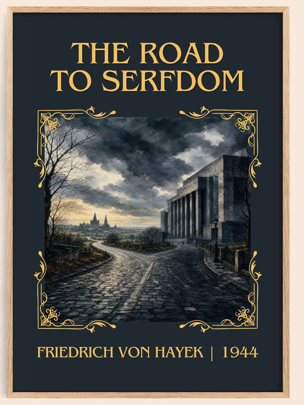 The Road to Serfdom Classic Book Art Print by Friedrich von Hayek – book poster