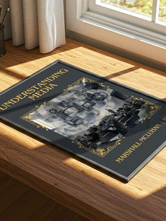 Understanding Media Classic Book Art Print by Marshall McLuhan – print on a sunlit desk