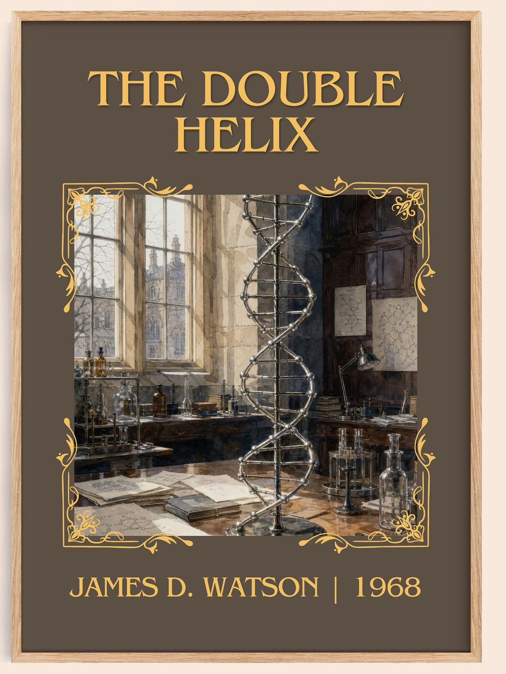The Double Helix Classic Book Art Print by James D. Watson – book poster