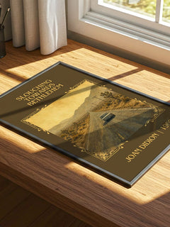 Slouching Towards Bethlehem Classic Book Art Print by Joan Didion – print on a sunlit desk