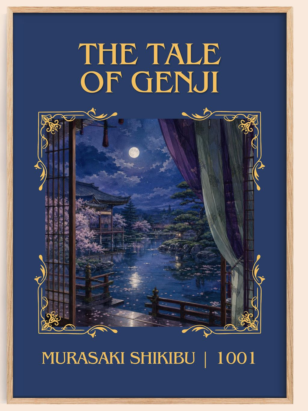 The Tale of Genji Classic Book Art Print by Murasaki Shikibu – book poster
