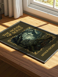 The House Of Souls Classic Book Art Print by Arthur Machen – print on a sunlit desk