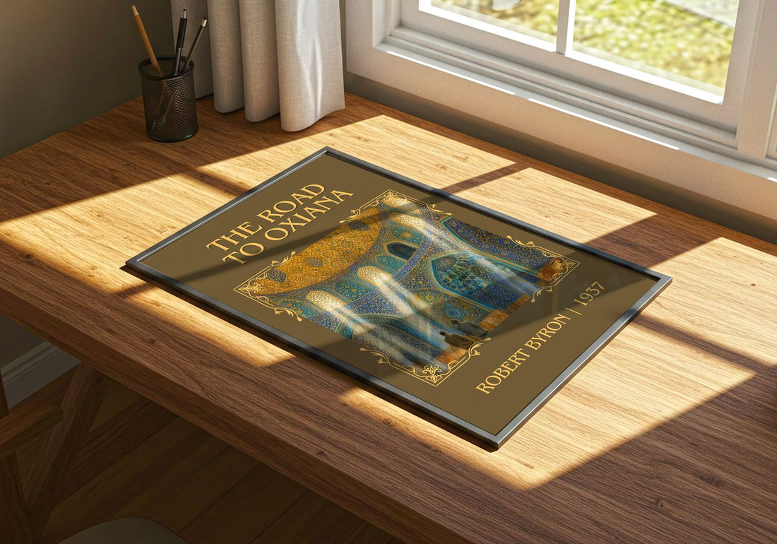 The Road to Oxiana Classic Book Art Print by Robert Byron – print on a sunlit desk