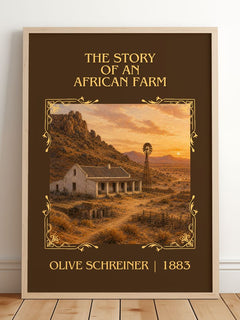 The Story Of An African Farm Classic Book Art Print by Olive Schreiner – framed print leaning on a wooden floor