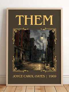 Them Classic Book Art Print by Joyce Carol Oates – framed print leaning on a wooden floor