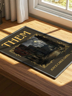 Them Classic Book Art Print by Joyce Carol Oates – print on a sunlit desk