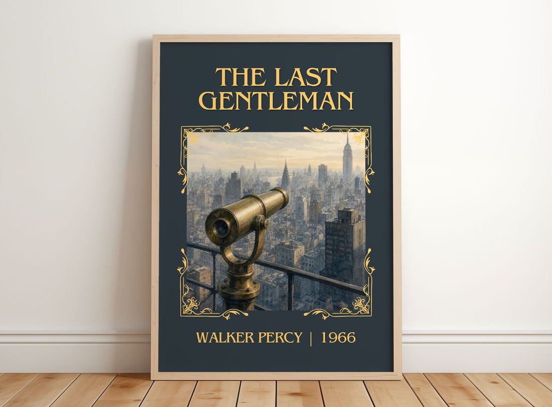 The Last Gentleman Classic Book Art Print by Walker Percy – framed print leaning on a wooden floor
