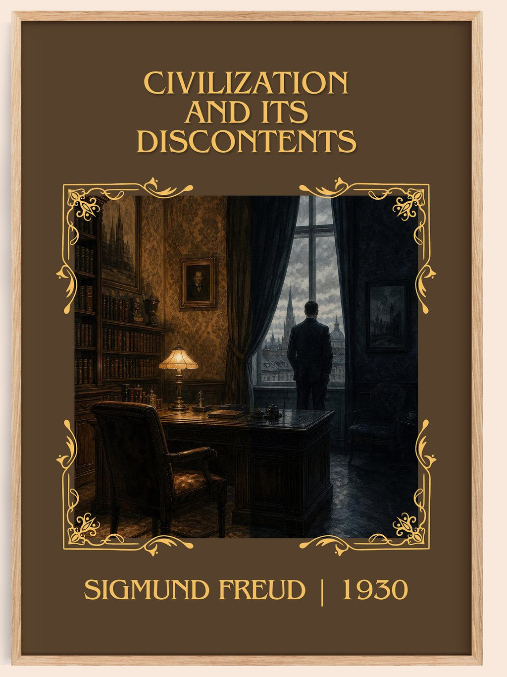 Civilization and Its Discontents Classic Book Art Print by S. Freud – book poster