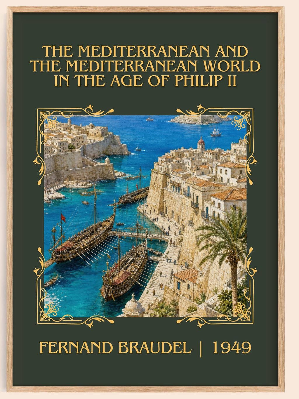 The Mediterranean And The Mediterranean World In The Age Of Philip Ii Classic Book Art Print by Fernand Braudel – book poster