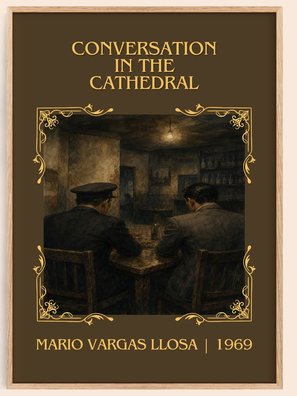 Conversation in the Cathedral Classic Book Art Print by M. Llosa – book poster