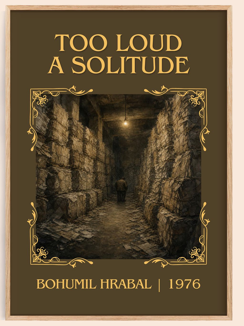 Too Loud A Solitude Classic Book Art Print by Bohumil Hrabal – book poster