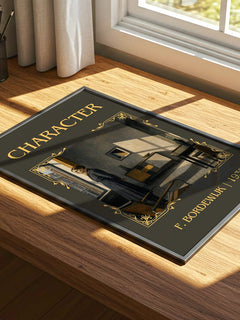 Character Classic Book Art Print by F. Bordewijk – print on a sunlit desk