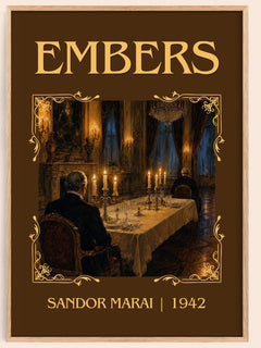 Embers Classic Book Art Print by Sandor Marai – book poster