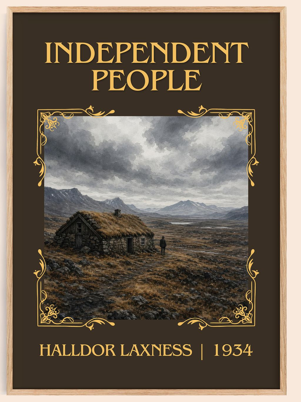Independent People Classic Book Art Print by Halldor Laxness – book poster