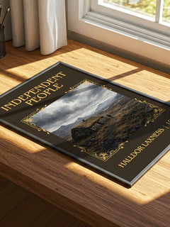Independent People Classic Book Art Print by Halldor Laxness – print on a sunlit desk