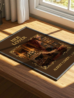 Her Lover Classic Book Art Print by Albert Cohen – print on a sunlit desk