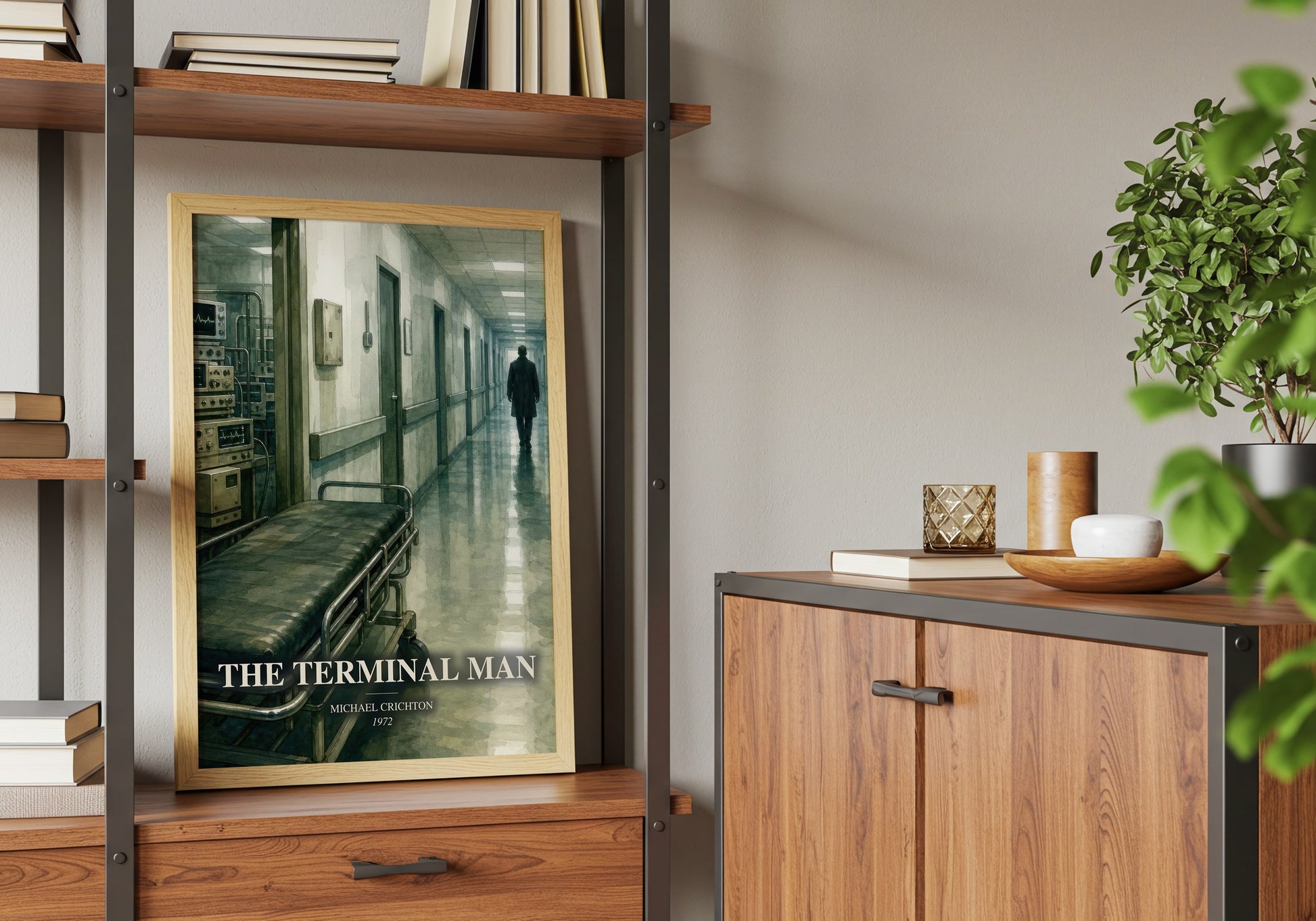 The Terminal Man book watercolour illustration paper finish options – matte satin gloss