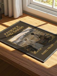 Patience And Sarah Classic Book Art Print by Isabel Miller – print on a sunlit desk
