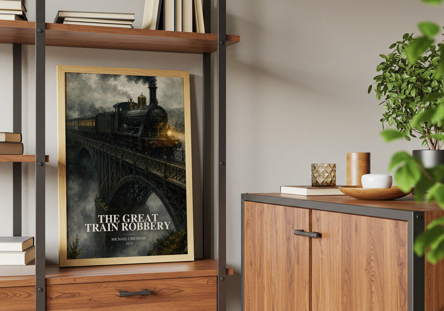 The Great Train Robbery book watercolour illustration paper finish options – matte satin gloss