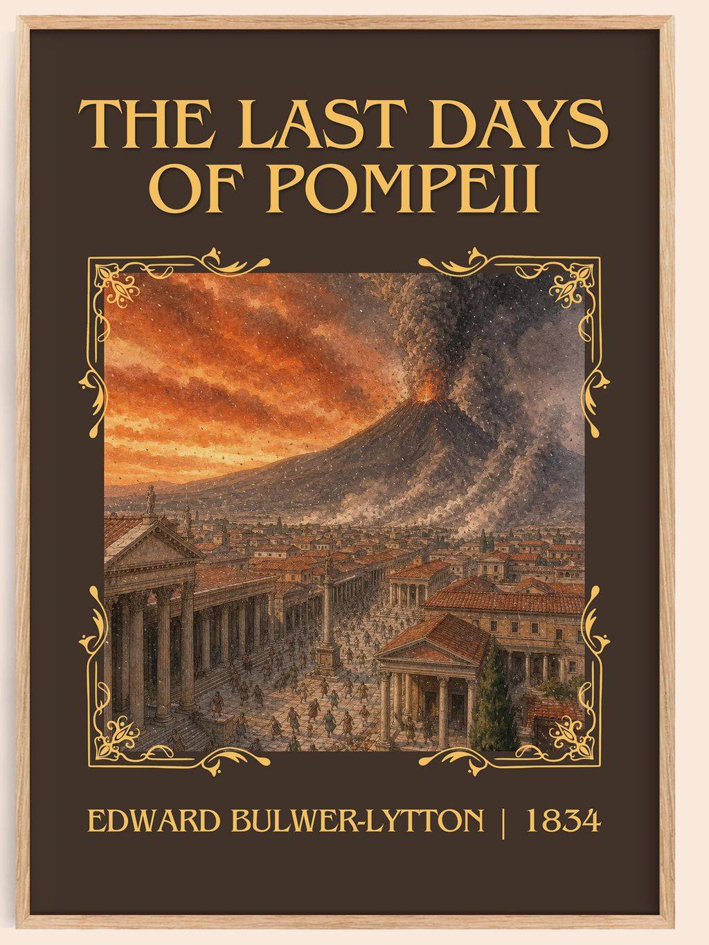 Last Days Of Pompeii Classic Book Art Print by Edward Bulwer-Lytton – book poster