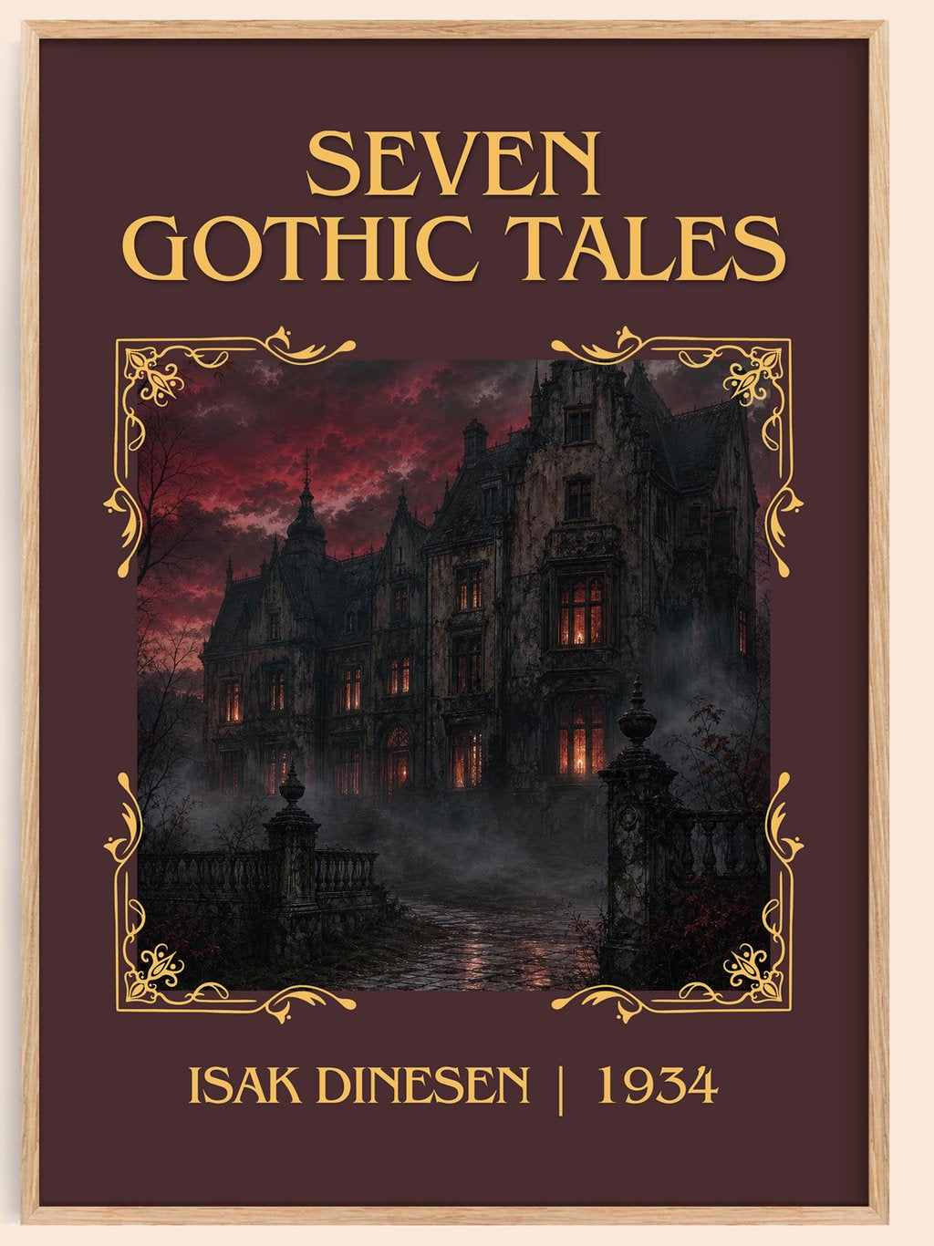 Seven Gothic Tales Classic Book Art Print by Isak Dinesen – book poster