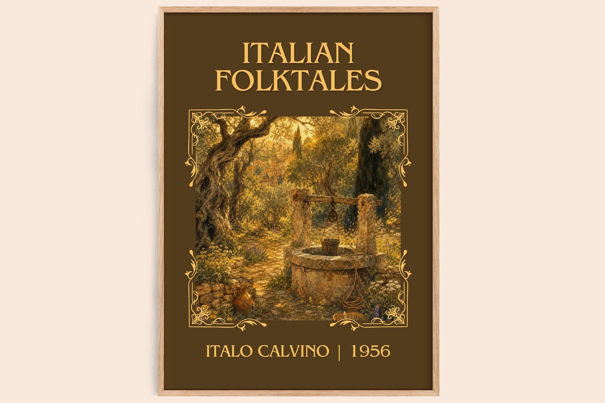 Italian Folktales Classic Book Art Print by Italo Calvino