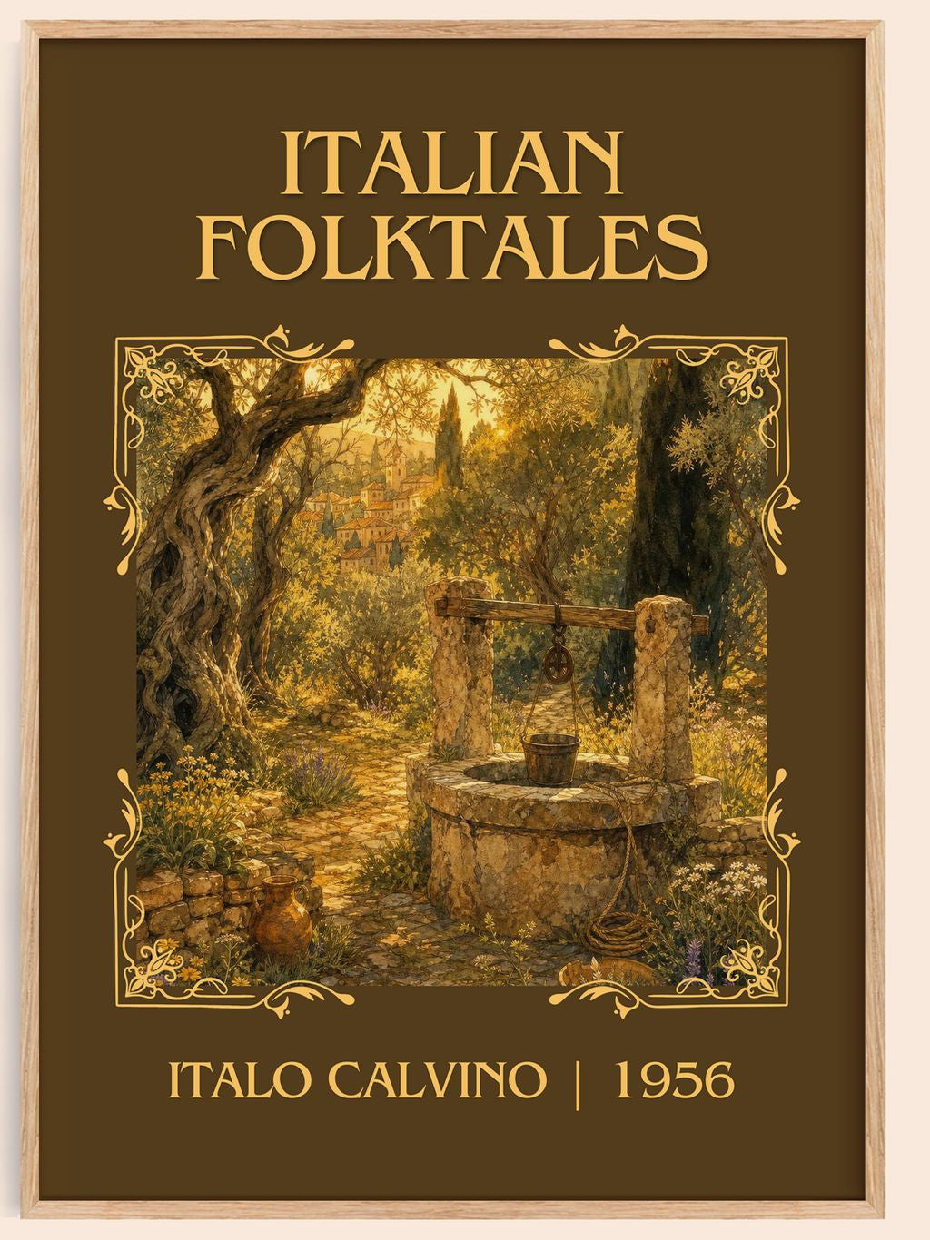 Italian Folktales Classic Book Art Print by Italo Calvino – book poster