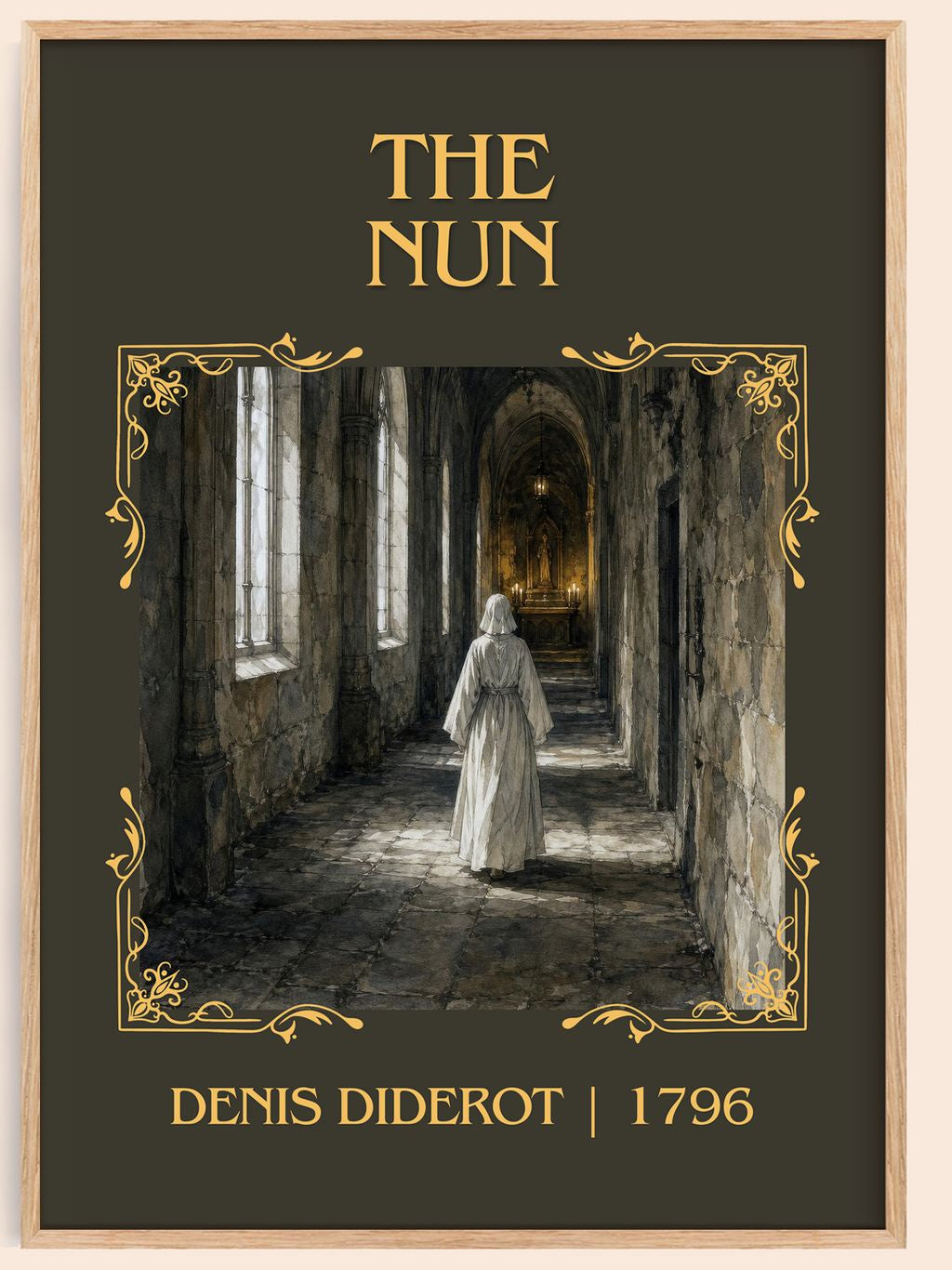The Nun Classic Book Art Print by Denis Diderot – book poster