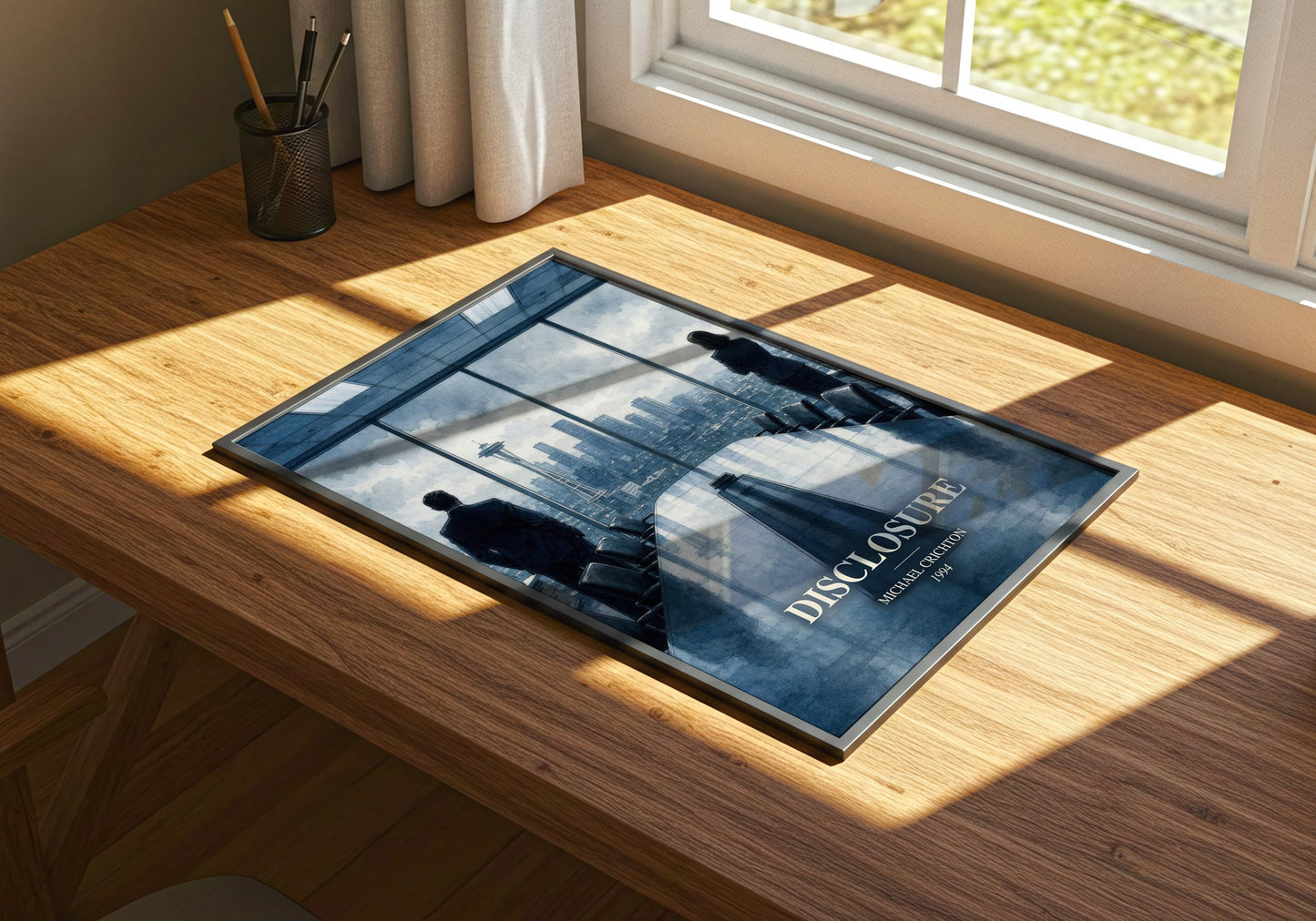 Disclosure watercolour book poster framed on wall – thriller wall art