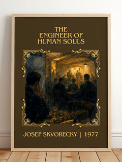 The Engineer of Human Souls Classic Book Art Print by Josef Škvorecký – framed print leaning on a wooden floor