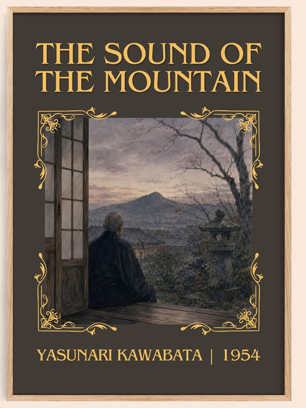 The Sound of the Mountain Classic Book Art Print by Yasunari Kawabata – book poster