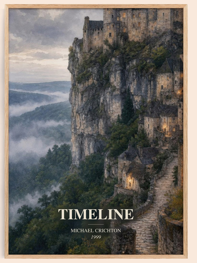 Timeline Book Watercolour Illustration by Michael Crichton